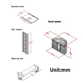Aluminum Alloy Swivel Wall Mount Bracket with Storage Basket Equipment Monitor Stand